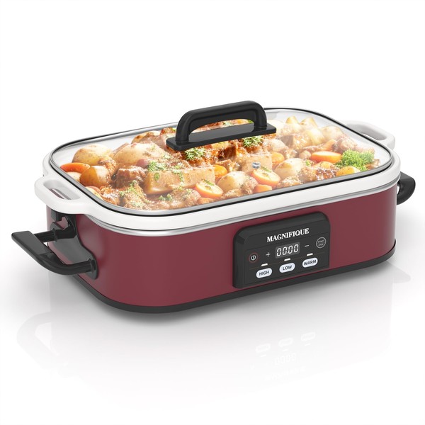 4 Quart Casserole Programmable Slow Cooker with Ceramic Baking Dish