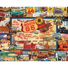 White Mountain Puzzles Route 66 - 1000 Piece Jigsaw Puzzle