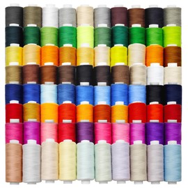 HYFTHOME 80 Spools All Purpose Sewing Thread 400 Yards, Assorted Colors,Polyester Threads for Sewing Machine, Sewing Machine Supplies for Beginners, Hand Stitching, Quilting, Serger