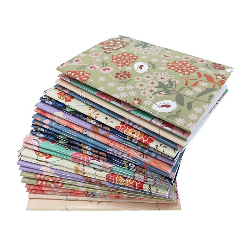 BaodeLI 24pcs Mini Notebook,Floral Patterns Portable Pocket Journal Steno Memo