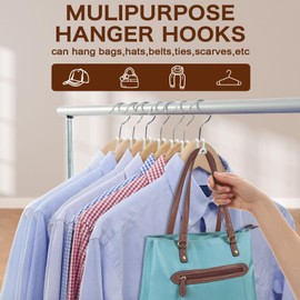 30 PCS Heavy Duty Plastic Hanger Connectors, Space Saving Cascading Hanger Hooks for Organizer Closet, White