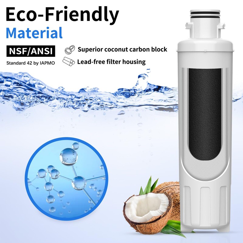 MIWF6200 Water Filter Compatible with Midea MRS26D5AST MF-2008-R2, Insignia NS-WF26SS0-1,