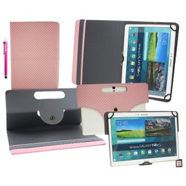 Emartbuy Universal (9.5-10.5 Inch) Textured Baby Pink 360 Degree Detachable Rotating Stand Folio Wallet Case Cover + Stylus Compatible With Tablets and Devices Listed Below