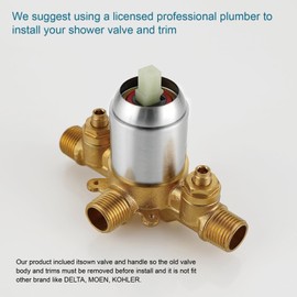 RKF Shower Faucet Handheld Shower Head (Rough-In Valve Included) Shower Trim Kit Single-Handle Shower Faucet Set with Touch-Clean Handheld Showerhead with Hose Brushed Nickel