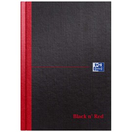 Oxford Black n' Red A5 Notebook, Hardback Casebound, Lined, 192 pages (Single)