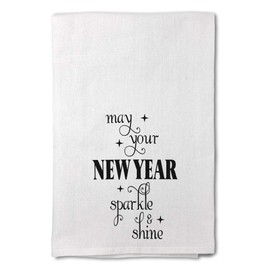 Style In Print Custom Decor Flour Kitchen Towels May Your New Year Sparkle & Shine Holidays and Occasions Holidays and Occasions New Year's Day Cleaning Supplies Dish Towels Design Only