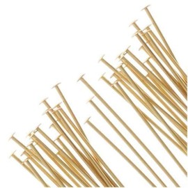 40 Qty 14k Gold Filled Headpin 2 inch 24ga (0.50x50.8mm) .060" Head, Made in USA