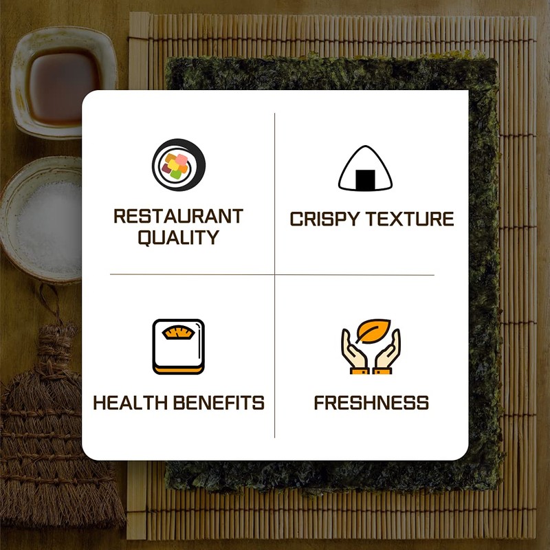 CHOI's 1(Daechun) Roasted Seaweed, GIM, Sushi Nori(100 Half Sheets)/ Resealable,