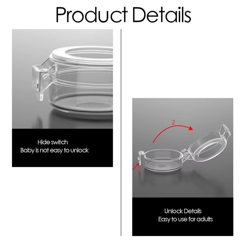 2 Pack Deadbolt Lock Secure Mount Child Safety Clear Transparent