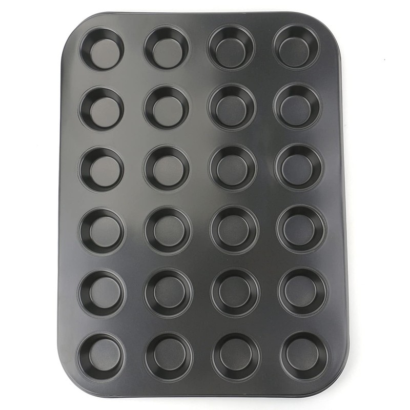 Kingrol 24-Cup Nonstick Mini Cupcake & Muffin Pans, Carbon Steel