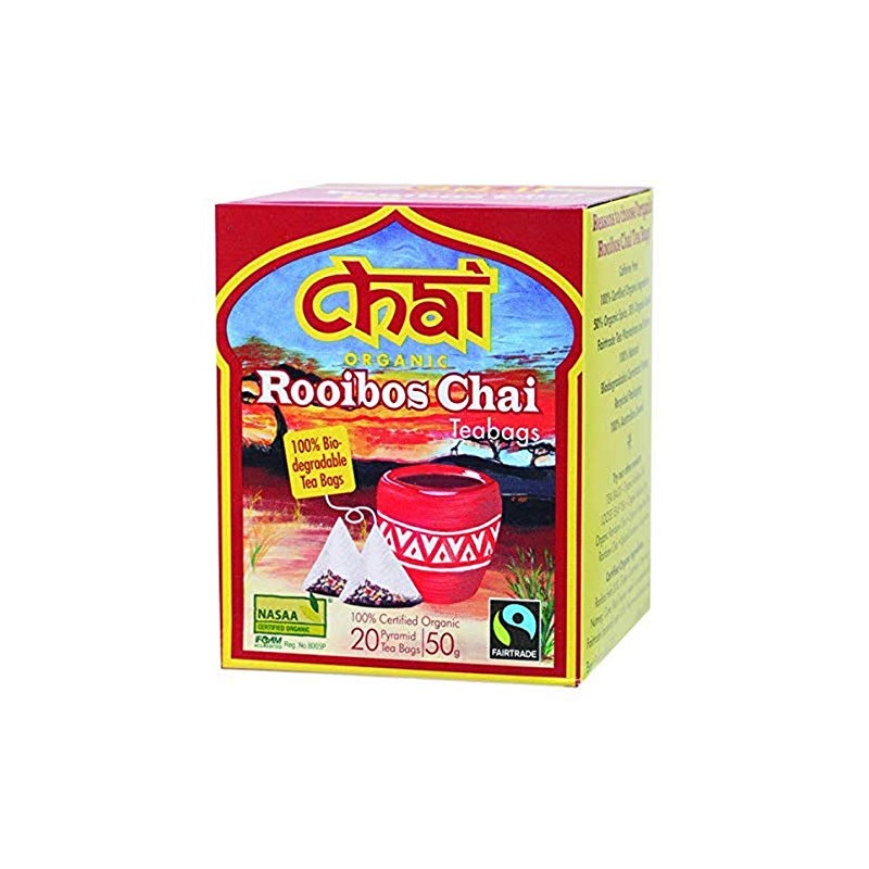 Chai Tea Organic Rooibos Chai Tea Bags, 20 Count.