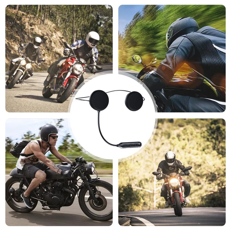Dirtbike Helmet Speakers, Motorcycle Headphone, Ultra-Thin 12mm Smart Intercom Earbuds