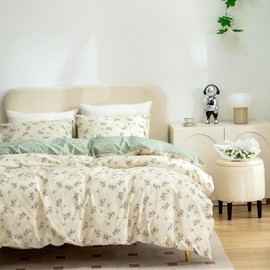 Floral Duvet Cover Twin, 100% Brushed Microfiber 3 Pieces Twin Floral Bedding Sets, Reversible Floral Chic Garden Style Floral Pattern Flower Twin Duvet Cover with Zipper Closure (Floral, Twin)