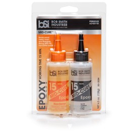 Bob Smith Industries BSI-203H Mid-Cure™ Epoxy - 4.5 oz. Combined, Light Amber - 15-Minute Working Time Adhesive for Wood, Metal, Fiberglass, Crafts & Repairs