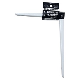 Waki Sangyo TK-062 Aluminum Bracket Shelf Bracket, White, 7.9 inches (200 mm), Load Capacity: Approx. 55.1 lbs (25 kg)
