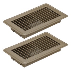 PATIKIL 8 x 4 Inch Floor Register, 2pcs Heavy Duty Air Vent Cover Steel Adjustable Decor Vents Easy Adjust Floor Grates for Sidewall Home Office, Brown
