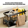 Ruikcoll Black Slim Kitchen Organiser, Sink Organiser with Drip Tray,