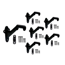 QCAA HandRail Brackets, 3", Zinc Die Cast, Matte Black, 6 Pack, Made in Taiwan