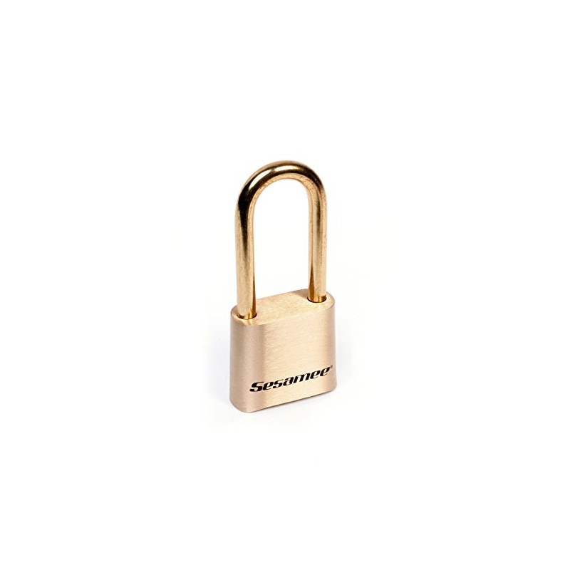 Sesamee K0437 4 Dial Bottom Resettable Combination Brass Padlock with