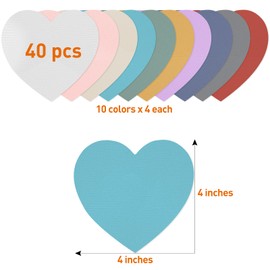 MAXECHO - 40 marcadores de punto corazón de 4 pulgadas, puntos de alfombra para decoración de aula, asientos flexibles, escuela primaria, preescolar, suministros de jardín de