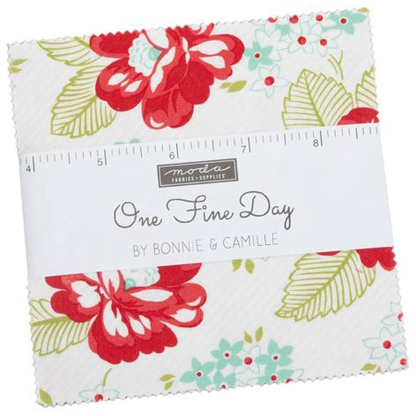 Moda Fabrics One Fine Day Charm Pack by Bonnie & Camille; 42-5 Inch Precut Fabric Quilt Squares 55230PP 5 Inches