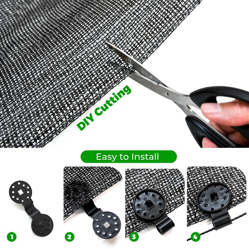Yeson 5'10''x100ft - 60% Shade Cloth Roll, Black Sunblock Mesh