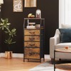 WLIVE Tall Nightstand with 4 Fabric Drawers & Open Shelf,