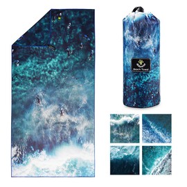 4Monster Microfiber Beach Towel Quick Dry,Super Absorbent Lightweight Travel Towel for Swimmers, Sand Free Camping Towel, Beach Towels for Pool, Swim, Water Sports,Yoga,Gym,Backpacking