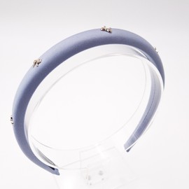 Silver Ribbon Slim Hairband Pastel Blue / 실버 리본 슬림 헤어밴드 파스텔블루