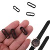 Kenning 6 Pcs Watch Bands Loops, Black Silicone Watch Strap