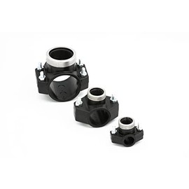 Gebo PE Pipe Drilling Saddle 32 mm x 1/2 Inch Internal Thread Drilling Clamp Sprinkler Connection Drilling Clamps Black Silver