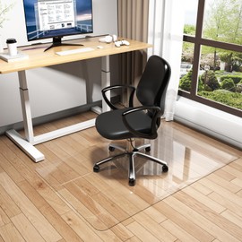 Warmstar Clear Office Chair Mat for Hardwood Floors, 48"x60" Heavy Duty Rolling Mat for Desk Chairs, No Curling, Suitable for Wood & Tile Floors in Office & HOM
