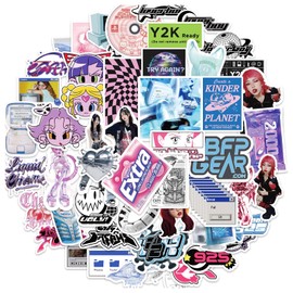 Y2K Style Stickers 53 Pcs Waterproof,Removable,Cute,Beautiful,Suitable for Boys and Girls in Water Bottles,Phones,Laptop,Guitar,Car,Motorcycle,Cup,Piano,Bicycle, Scooter,Suitcase Vinyl Material.