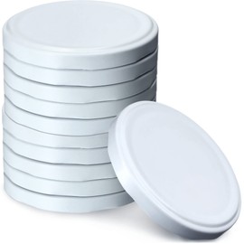 KADAX Screw Lid fi89 mm, Replacement Metal Lid Set, To89 Canning Lids Fits 1700 ml Jars, Twist-Off Lid with 6 Locking Teeth, Lids (Pack of 10, White)