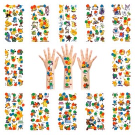 Children's Tattoos, Skin-Friendly, Temporary Tattoos, Waterproof Tattoo Stickers, Children, Boys, Girls for Birthday Gift, Party Supplies, Party Bags, Children's Birthday Gift, Pack of 12