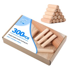 Faankiton 300 Piece Wooden Dowels Set 8 x 30 mm, Wooden Dowels Set, Corrugated Dowels Beech Wood Dowels for Furniture Professional Carpenters DIY and Craft Projects