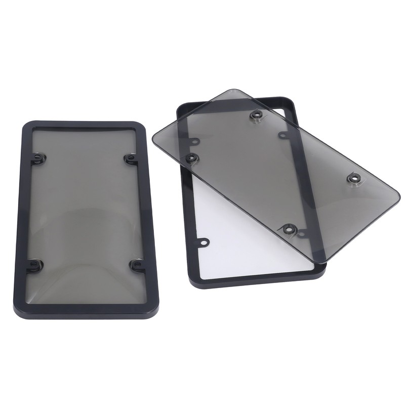 License Plate Frame Cover Set Standard Fit Smoky UV Resistant