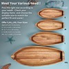 CAMLOT Lucky Boat Serving Tray, Acacia Solid Wood Interesting Shape