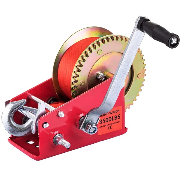 3500 lbs Hand Winch Heavy Duty Two Way Manual Towing