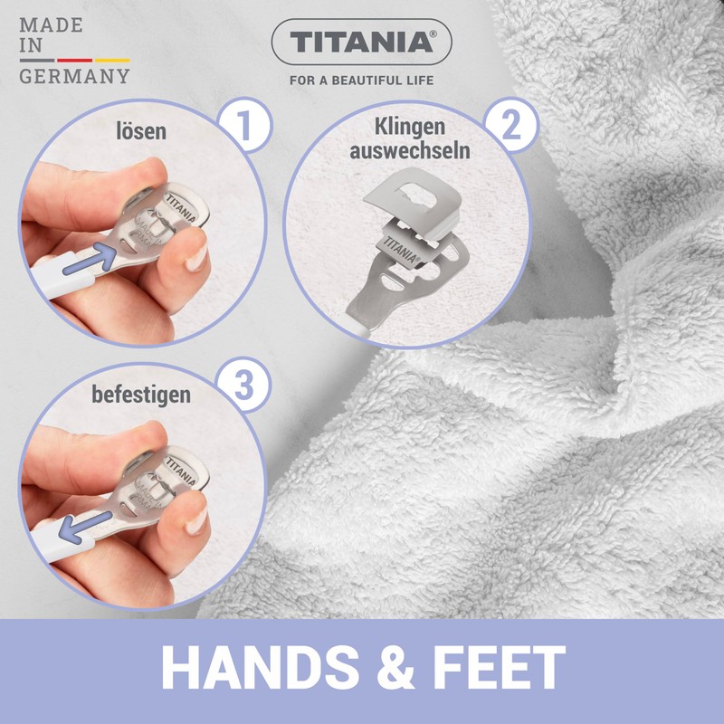 TITANIA Callus slicer with a replacement blade, callus remover with