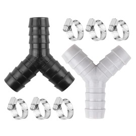 Mivanta 2pcs Y Shaped Washing Machine Waste Splitter with Hose Connectors and Clamps, Double Waste Pipe Connector for Dishwasher, Fits 16-27mm Drain Hoses, Heat & Chemical Resistant