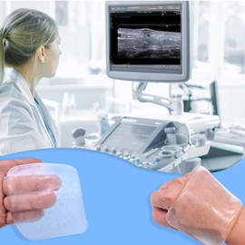 Ultrasound Gel Pad - Medical Grade Reusable Conductive Gel Pad for Ultrasound, Non-Sticky & Residue-Free for Sonogram Imaging, ER/OB-GYN Scans (Patient-to-Patient Replace Advised) (Thickness 5mm)