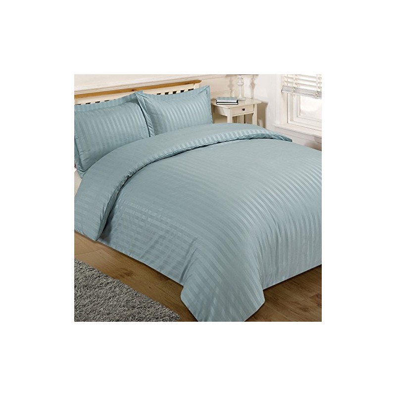 Brentfords Satin Stripe Duvet Cover with Pillow Case Bedding Set