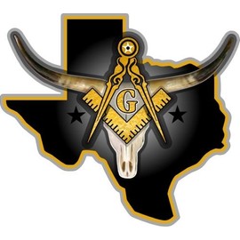 ProSticker 026 (One) 4"x 4.5" Masonic Series Freemason Compass Square Texas Decal Sticker