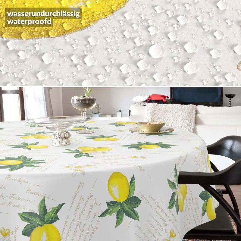 ANRO Oilcloth tablecloth, washable wax tablecloth, garden tablecloth, round, oval,