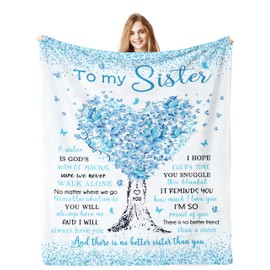 Jamfind Sister Gifts, Sister Birthday Gift Ideas, Sisters Gifts from Sister Blanket 60"x 50", Happy Birthday Gifts for Sister from Sister Brother, Sister, Best Sister Ever Gifts