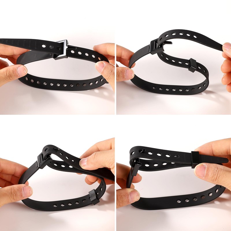4pcs Snowshoe Straps, 9x0.8 Inch Snowboard Binding Straps Adjustable Ski