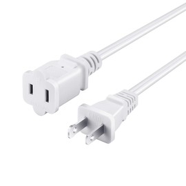 BCQLI 10Ft Long 2-Prong 2 Outlets US Power Extension Cable Cord US Male/Female Power Cable