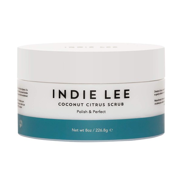 Indie Lee Coconut Citrus Body Scrub - Hydrating Shower + Bath Exfoliator with Cane Sugar + Jojoba Oil for Removing Dead Skin - Great for Rough, Dry Skin - Use on Legs, Elbows, Hands (8oz / 226.8g)