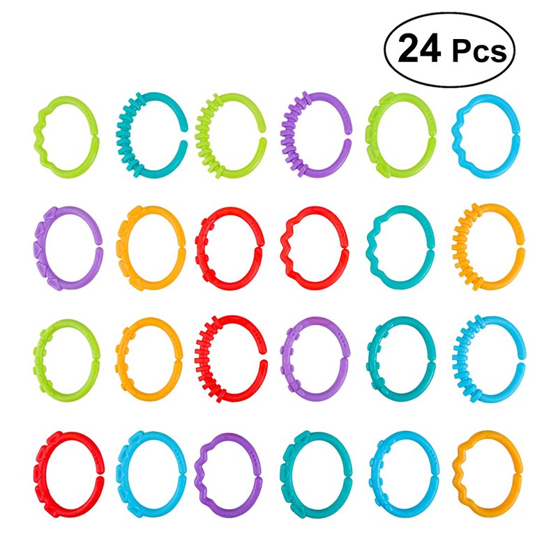 YeahiBaby 24pcs Baby Teether Ring Link Rings Toys Infant Links